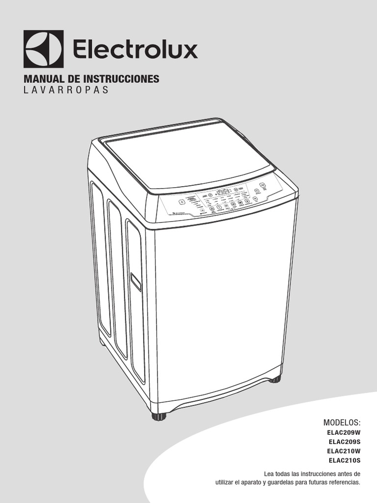 Manual Lavarropas ELAC210S PDF | Lavadora Agua