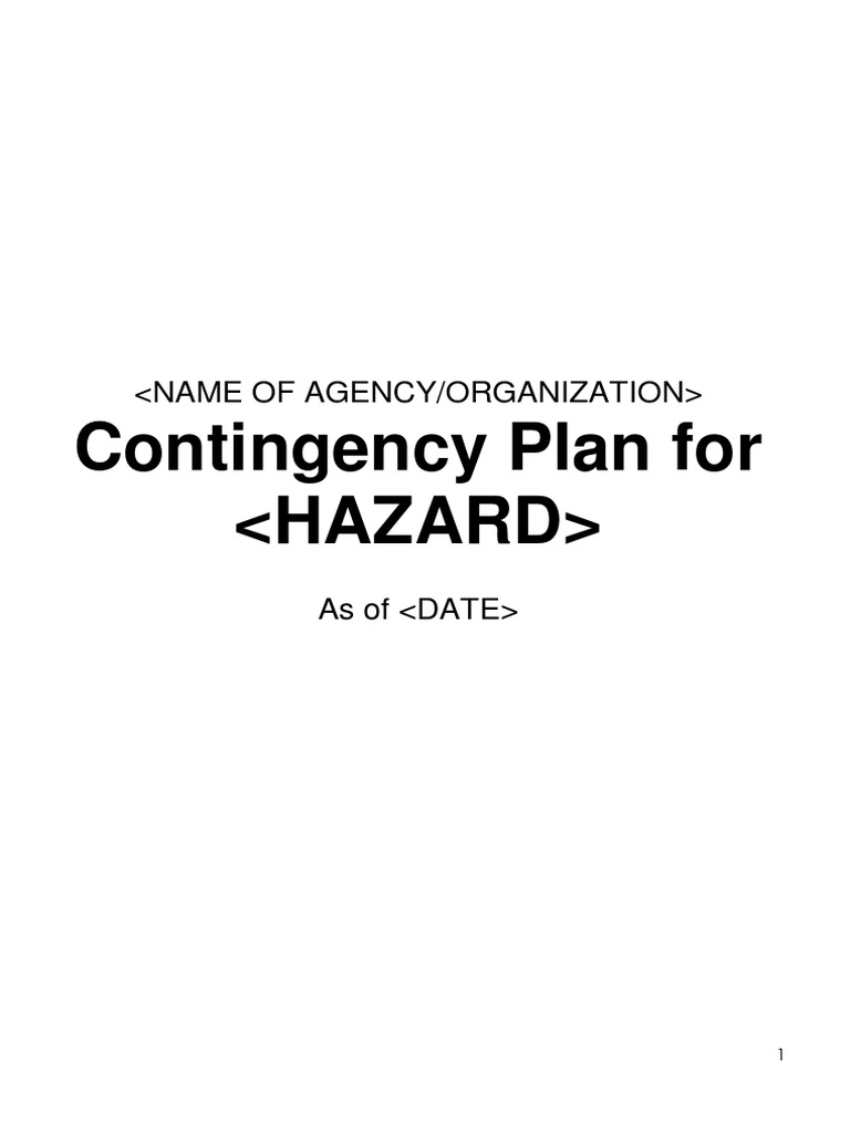 Contingency Plan For | PDF | Incident Command System | Incident Management
