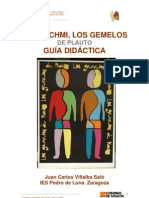 "LOS GEMELOS", de Plauto. GUÍA Didáctica, Por Juan Carlos Villalba