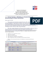 Virtual Seminar-Workshop On Scriptwriting and Broadcasting For Radio Instruction