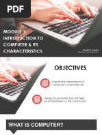 Q1 Lesson 1 - Introduction to Computer & Its Characteristics