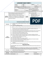 Lesson Plan Form 5: Teaching and Learning Strategies