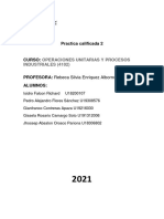 Practica Calificada 2: Operaciones Unitarias Y Procesos Industriales (4102)