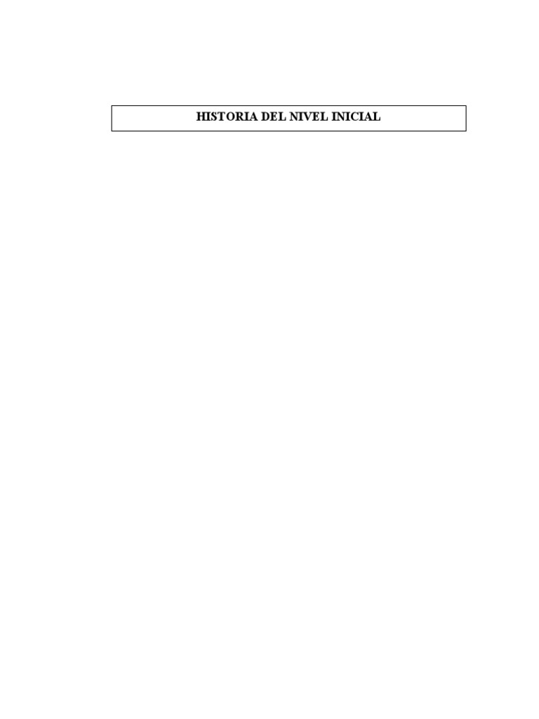 Historia del Jardín de Infantes en Argentina | PDF | Educación de la ...