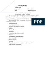 Cuidados pós-morte corpo técnicas enfermagem