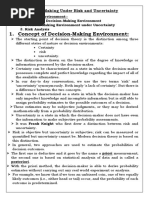 Decision Making Analysis (Risk&Uncertainty)