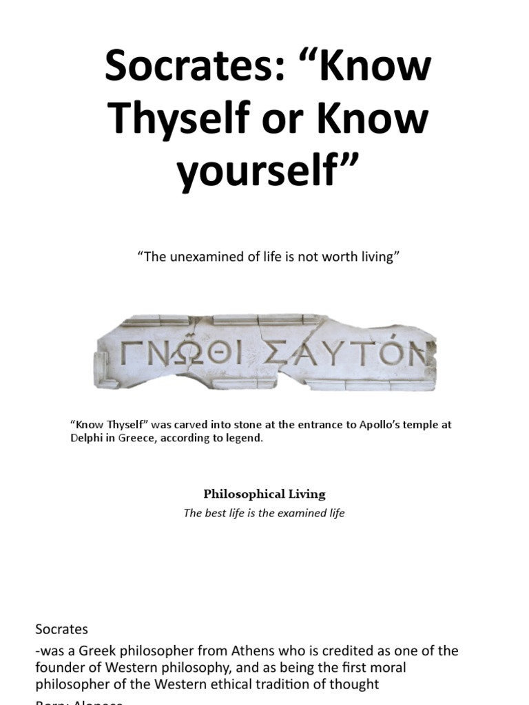 My Presentation Know Thyself | PDF | Socrates | Ancient Greek Philosophy