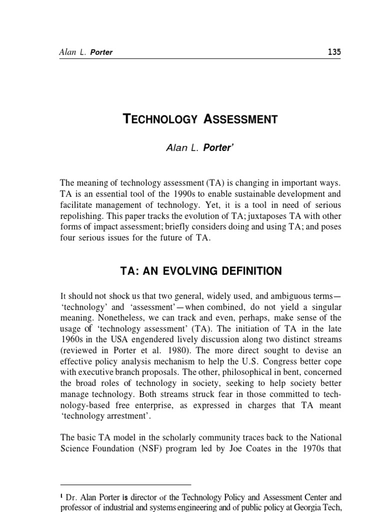 Technology Assessment | PDF | Environmental Impact Assessment ...