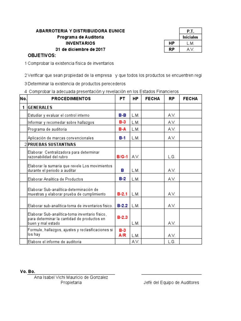 Programa de Auditoria | PDF | Auditoría | Business