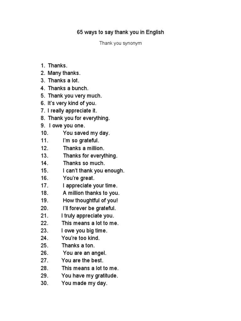 25 Other Ways To Say “Thank You”