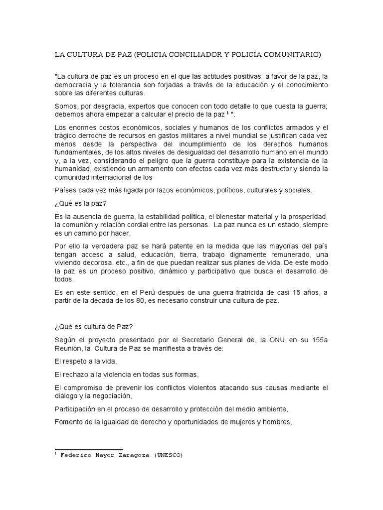 Policía Comunitaria y Cultura de Paz | PDF | Derechos humanos | Policía