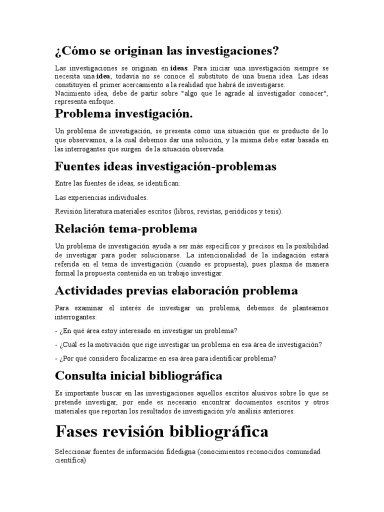 Cómo Se Originan Las Investigaciones PDF