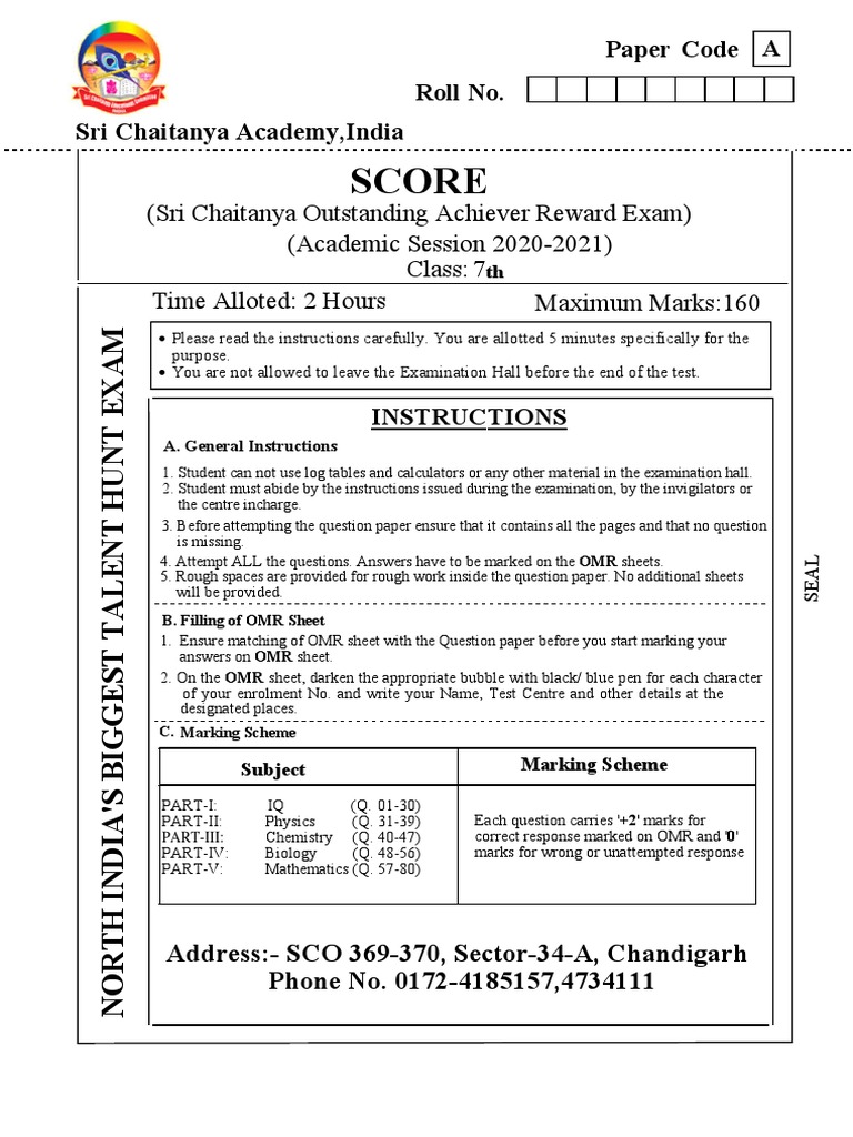 7th Code-A Final Printing | PDF | Test (Assessment) | Fermentation