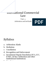 International Commercial Law: Unit-4 Arbitration and Its Kinds