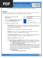 Delegation Faculty Actions Form in Workday