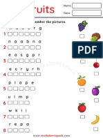 Word Scramble Worksheets Pack Fruits Unscramble and Match The Words With Pictures