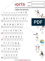 Word Scramble Worksheets Pack Sports Unscramble and Match The Words With Pictures