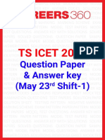 TS ICET 2019 Question Paper Answer Key May 23 Shift 1