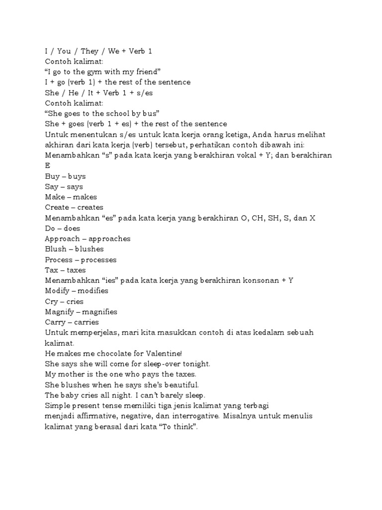 Simple Present Tense Guide for Students | PDF | Linguistic Typology ...