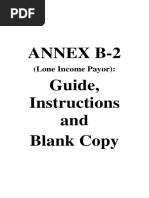 Annex B-2 Guide, Instructions and Blank Copy: (Lone Income Payor)