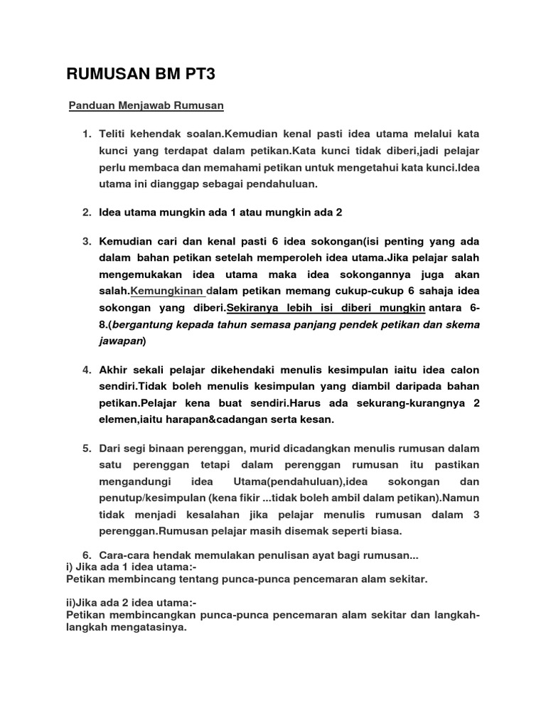 Rumusan Bm Pt3 Pdf