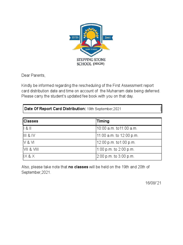 A1 - Report Card | PDF
