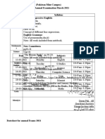 Allied School (Pakistan Mint Campus) Syllabus For Annual Examination March 2021 Grade 1 Syllabus Oxford Progressive English