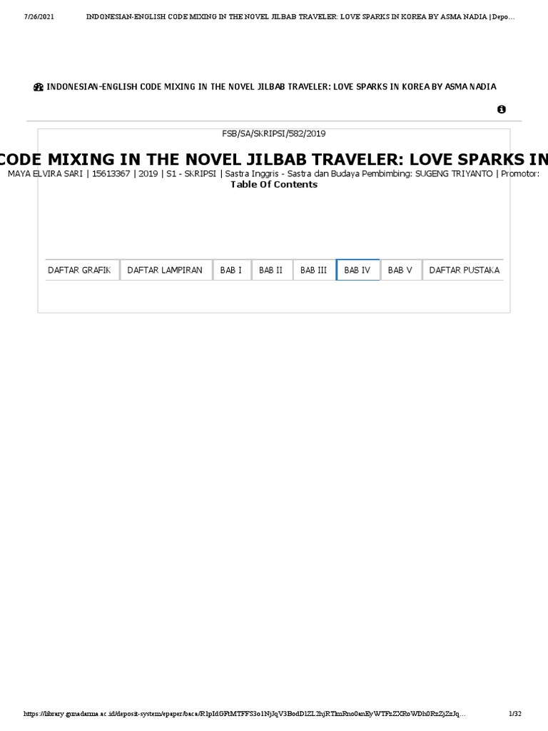Bab 4 Indonesian-English Code Mixing in The Novel Jilbab Traveler ...