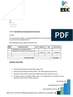 Payment and Terms: Item Ref. Description of Item Unit Quantity Rate Total Amount Construction of Long Tennis Courts