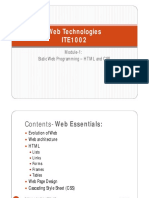Web Technologies ITE1002: Module-1: Static Web Programming - HTML and CSS
