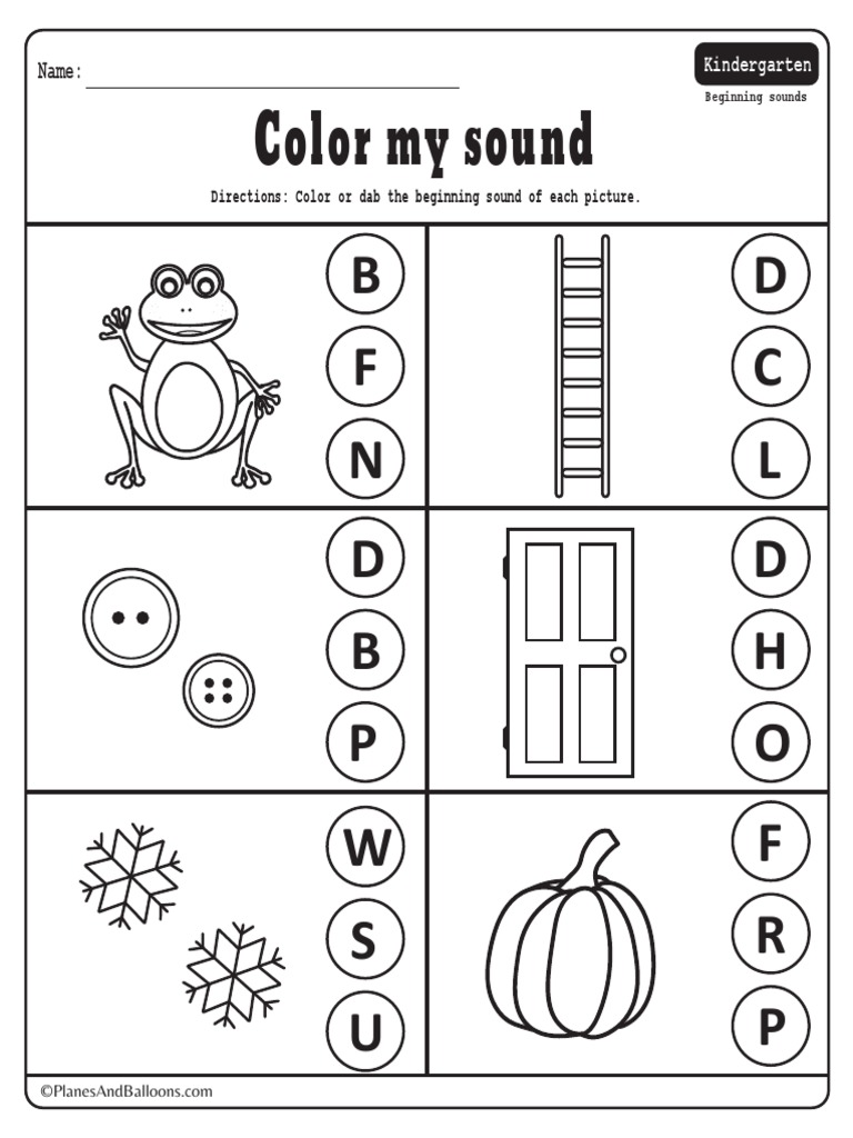 Beginning sounds worksheets | pdf