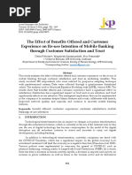 The Effect of Benefits Offered and Customer Experience On Re-Use Intention of Mobile Banking Through Customer Satisfaction and Trust