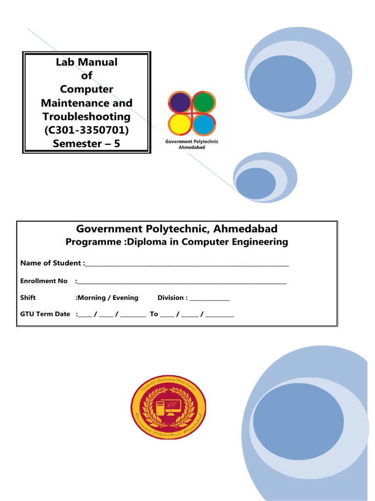 Lab Manual of Computer Maintenance and Troubleshooting (C3013350701