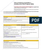 USQ NOI Cotutelle-Joint PHD Program Form