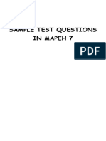 Mapeh Sample Test