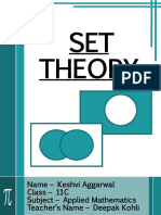 SET Theory: Name - Keshvi Aggarwal Class - 11C Subject - Applied Mathematics Teacher's Name - Deepak Kohli