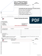 Cheque Clearing Information: Authorized Bank's Signature