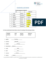 Synonyms & Antonyms Exercise