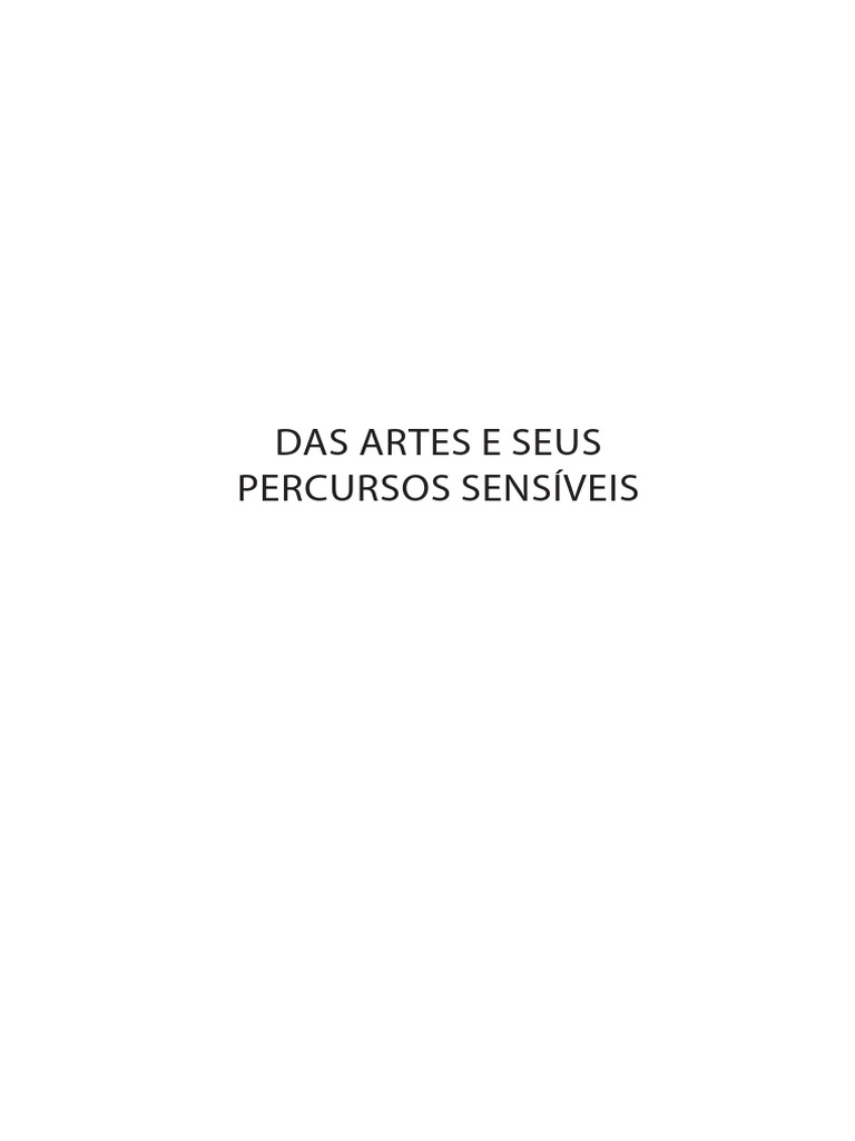 Das Artes e Seus Percursos Sensiveis PDF Science Realidade foto