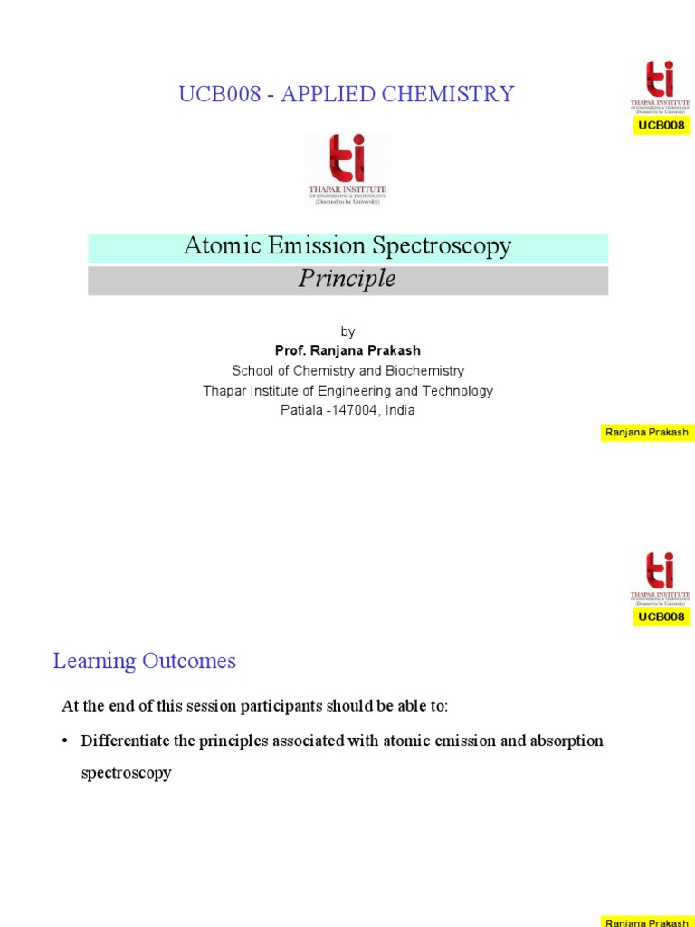 Atomic Emission Spectroscopy Overview | PDF | Absorption Spectroscopy ...