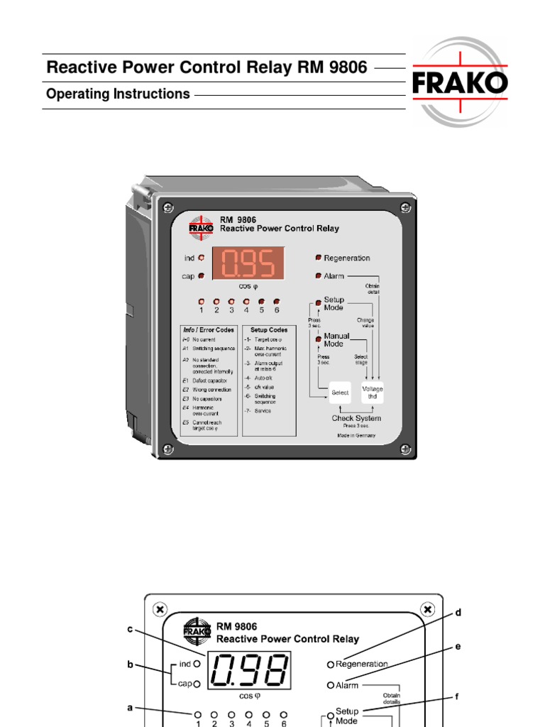 Reactive Power Control Relay RM 9806 | PDF | Relay | Capacitor