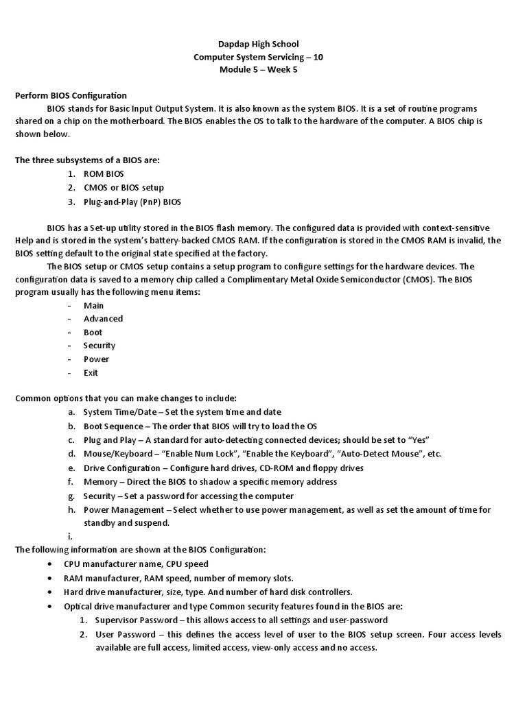 Configuring the BIOS A Guide to System Setup and Hardware Monitoring