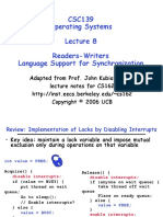 CSC139 Operating Systems Readers-Writers Language Support For Synchronization