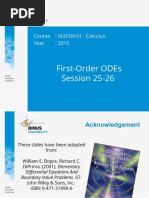 First-Order Odes Session 25-26: Course: Math6031 - Calculus Year: 2015