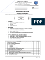 Checklist Procedures (NBS)