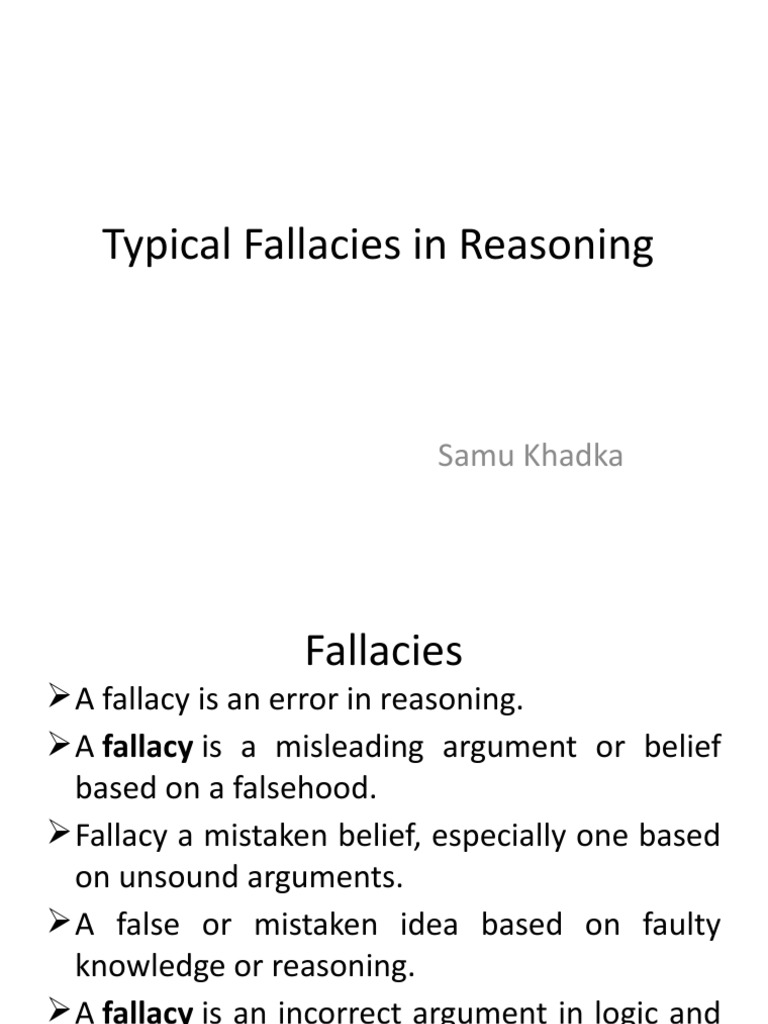 Typical Fallacies in Reasoning | PDF | Fallacy | Argument