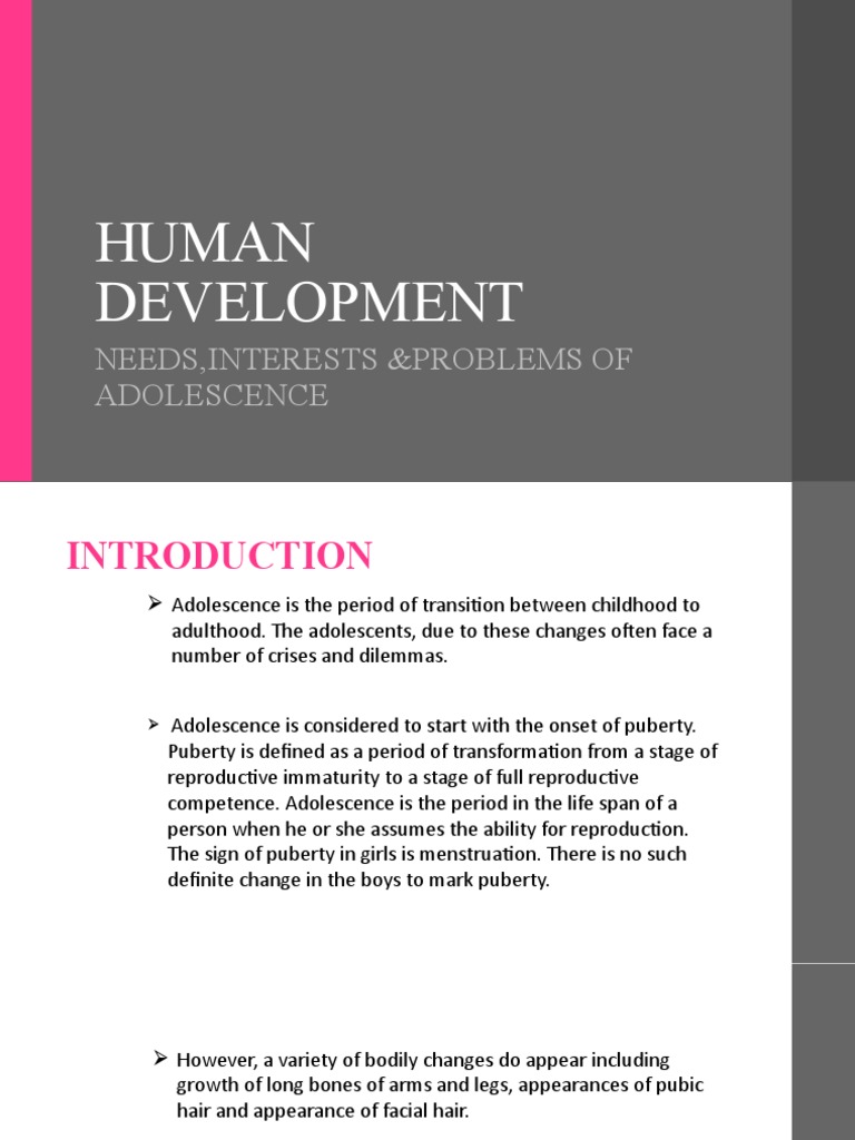 Adolescent Needs, Interests, and Challenges | PDF | Adolescence | Puberty