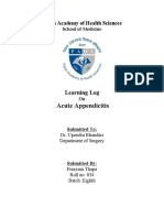 Acute Appendicitis Learning Log