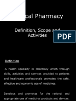 Clinical Pharmacy: Definition, Scope and Activities