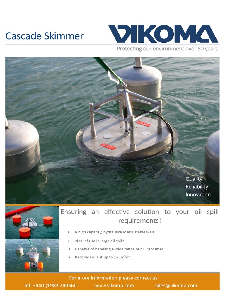 Cascade Skimmer Ensuring An Effective Solution To Your Oil Spill